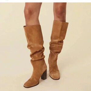 SPELL Cha Cha Slouch boots  Tan Suede Size 42Euro or 11 US